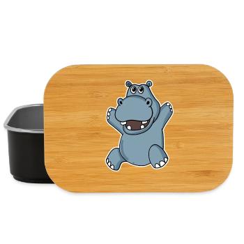 Hippopotame mignon - Boîte à goûter - noir - Devant