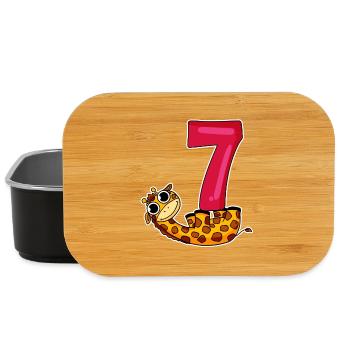 7ème anniversaire motif girafe - sept ans - Boîte à goûter - noir - Devant