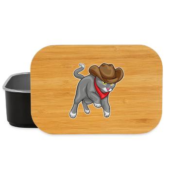 Chat Cowboy Cowboy Chapeau - Boîte à goûter - noir - Devant