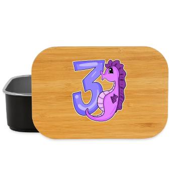 Hippocampe à motif 3e anniversaire - trois ans - Boîte à goûter - noir - Devant