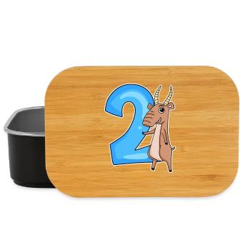 2nd Birthday Motif Saiga Antelope - two years al - Lunch Box - black - Front