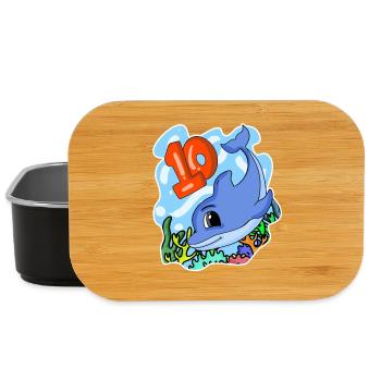10. Geburtstag Motiv Delfin - zehn Jahre alt - Lunch Box - Schwarz - Vorne
