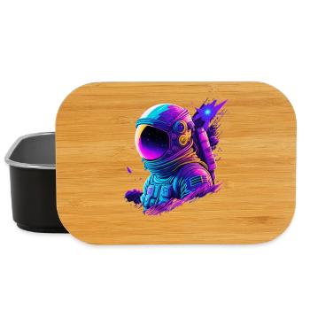 Synthwave Astronaut Space Explorer - Lunch Box - Schwarz - Vorne