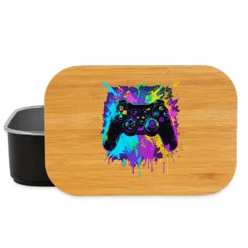farbenfroher Graffiti Gaming Controller - Lunch Box - Schwarz - Vorne