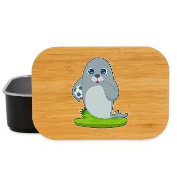 Seehund Fußballspieler Fußball - Lunch Box - Schwarz - Vorne