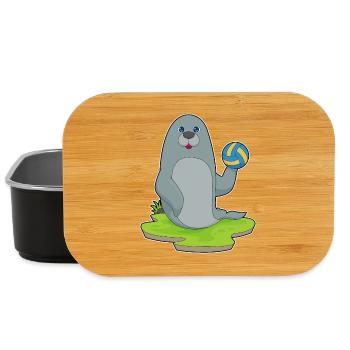 Seehund Volleyballspieler Volleyball - Lunch Box - Schwarz - Vorne