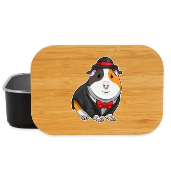 Meerschweinchen Bräutigam Fliege Hochzeit - Lunch Box - Schwarz - Vorne