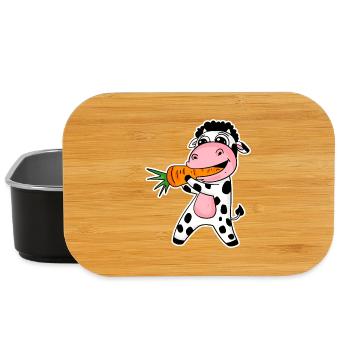 La vache mange la carotte - Boîte à goûter - noir - Devant