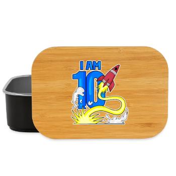 10 Birthday Boy Astronaut Rocket - Ten Years - Lunch Box - black - Front