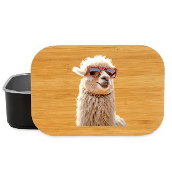 Alpaga Lunettes de soleil Lama Papa Maman Amour Alpagas - Boîte à goûter - noir - Devant