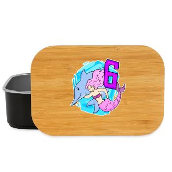 Mädchen - 6. Geburtstag Meerjungfrau - Tochter - Lunch Box - Schwarz - Vorne