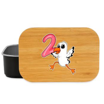 2nd birthday motif seagull - two years - Lunch Box - black - Front