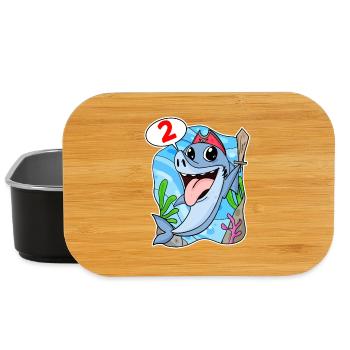2nd Birthday Motif Shark Pirate - Two Years - Lunch Box - black - Front