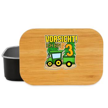 Bauer Landwirt 3 Jahre Junge 3. Geburtstag Sohn - Lunch Box - Schwarz - Vorne