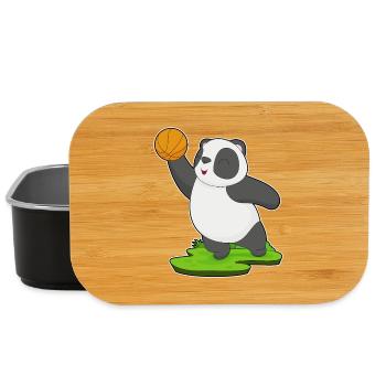 Panda Basketball Player Basketball - Lunch Box - black - Front