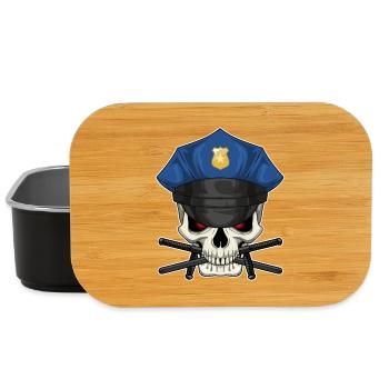 Police du Bâton du Policier du Crâne - Boîte à goûter - noir - Devant