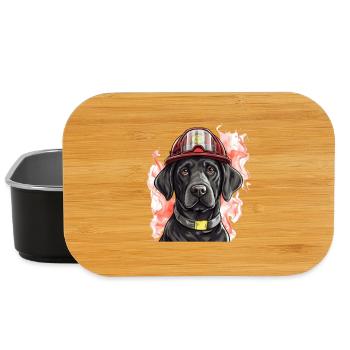 Labrador Feuerwehr Feuerwehrmann Hund - Lunch Box - Schwarz - Vorne