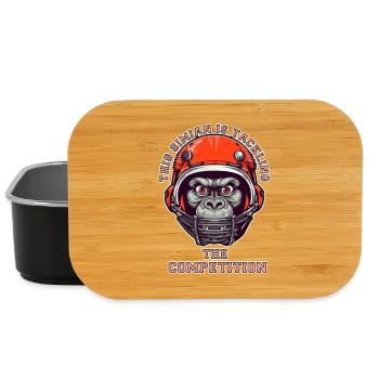 selbstbewusster Affe nimmt die Herausforderung an - Lunch Box - Schwarz - Vorne