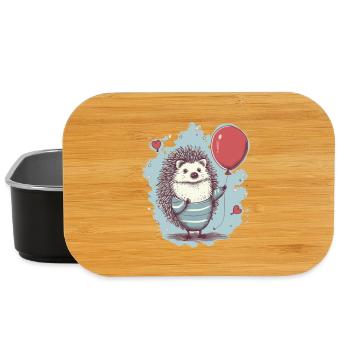 süsser Igel mit Luftballon - Lunch Box - Schwarz - Vorne