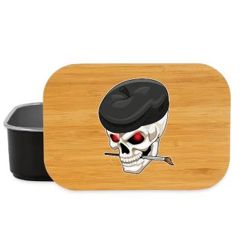 Skull Painter Brush Painting - Lunch Box - black - Front