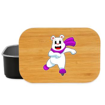 Polar Bear Ice Skating Skates - Lunch Box - black - Front