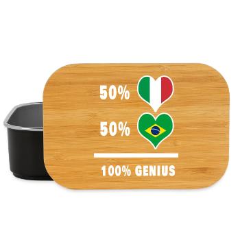 Drapeaux 100% fantastiques du Brésil et de l’Italie - Boîte à goûter - noir - Devant