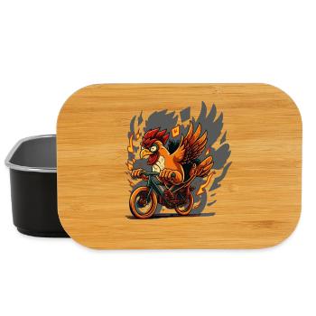Chicken on bike - Lunch Box - black - Front