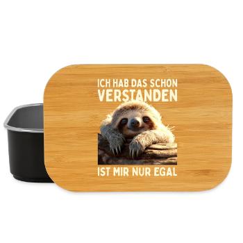 Hab Das Schon Verstanden Ist Mir Nur Egal Faultier - Lunch Box - Schwarz - Vorne