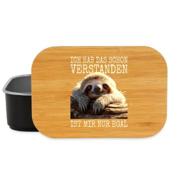 Hab Das Schon Verstanden Ist Mir Nur Egal Faultier - Lunch Box - Schwarz - Vorne
