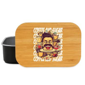 Verrückt nach Kaffee mit Schriftzug - Lunch Box - Schwarz - Vorne