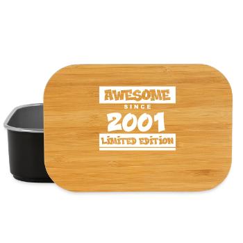 2001 - Born in 2001 - Fantastic since 2001 - Lunch Box - black - Front