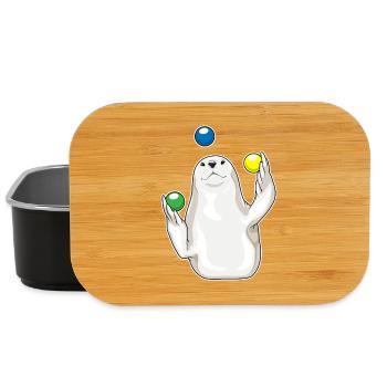 Seal juggler juggling - Lunch Box - black - Front