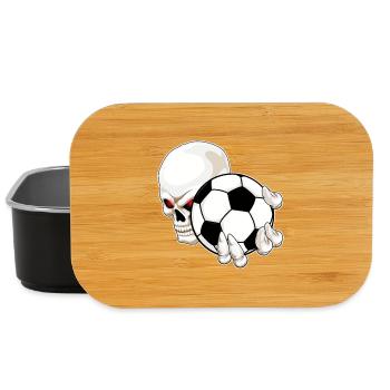 Skull Soccer Player Soccer - Lunch Box - black - Front