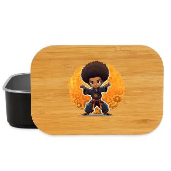 Arts Martiaux Kid avec style Afro - Boîte à goûter - noir - Devant