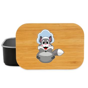 Katze Koch Kochtopf Kochen - Lunch Box - Schwarz - Vorne