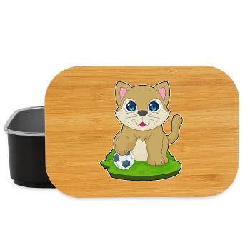 Katze Fußballspieler Fußball - Lunch Box - Schwarz - Vorne