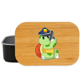 Turtle Policeman Pistol Police - Lunch Box - black - Front