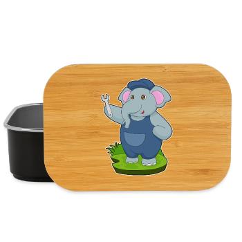 Elephant Mechanic Wrench Workshop - Lunch Box - black - Front