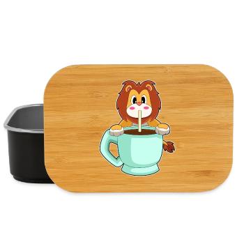 Lion cup of coffee - Lunch Box - black - Front
