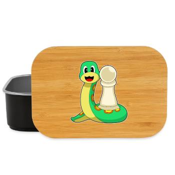Échecs en forme de serpent en pion - Boîte à goûter - noir - Devant