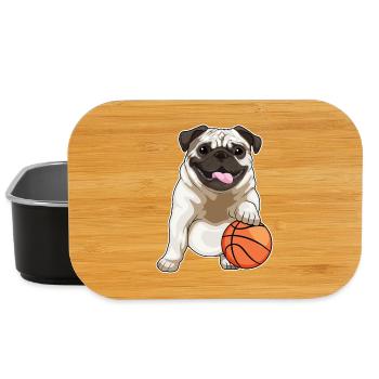 Pug Basketball Player Basketball - Boîte à goûter - noir - Devant