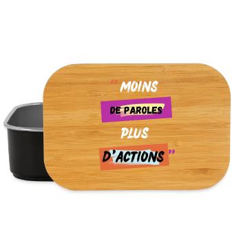 Motivation moins de paroles plus d actions - Boîte à goûter - noir - Devant