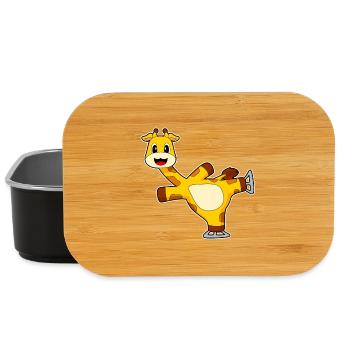 Giraffe Eislaufen Schlittschuhe Wintersport - Lunch Box - Schwarz - Vorne
