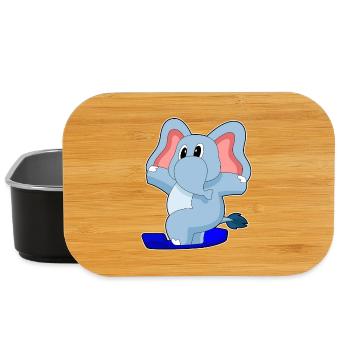 Elephant Snowboarder Snowboard - Lunch Box - black - Front