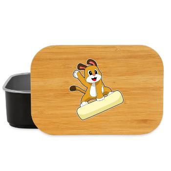 Hund Snowboarder Snowboard - Lunch Box - Schwarz - Vorne