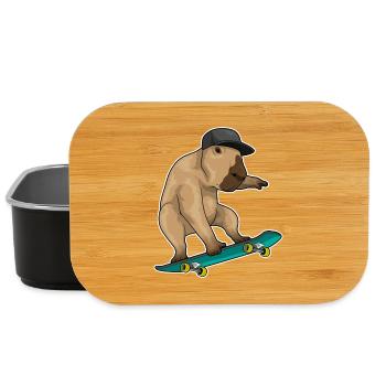 Capybara Skater Skateboard Sport - Boîte à goûter - noir - Devant