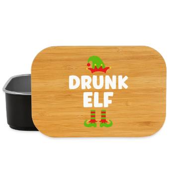 Christmas funny drunk elf - Lunch Box - black - Front