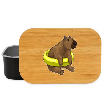 Été de la piscine de natation de Capybara - Boîte à goûter - noir - Devant
