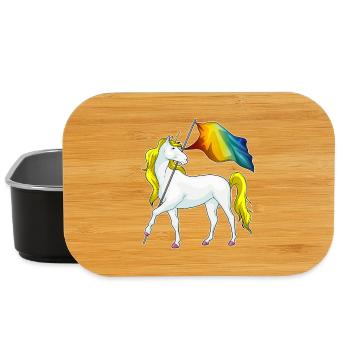 Einhorn Regenbogen Flagge - Lunch Box - Schwarz - Vorne