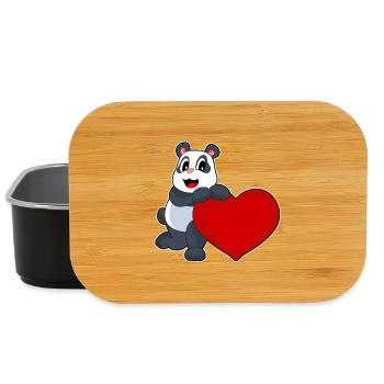 Panda Herz - Lunch Box - Schwarz - Vorne